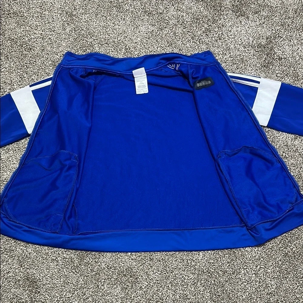 Adidas Royal Blue Track Jacket with White Stripes kids youth 14/16